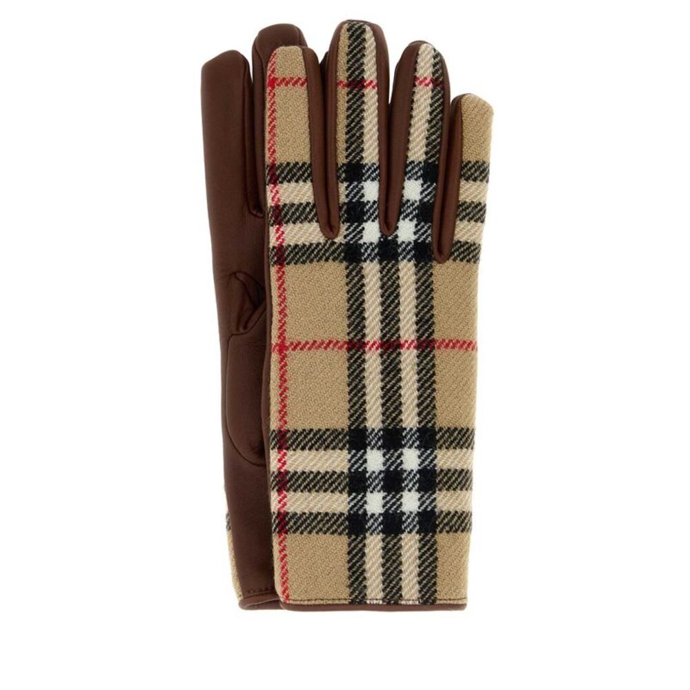 Burberry Unisex Multicolor Wool And Leather Gloves